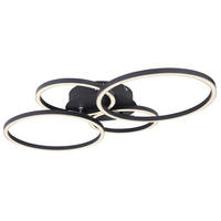 LED DECKENLEUCHTE Ring Design Schwarz Matt - Schwarz, Metall (65.5/40.6/7.5cm) - Globo Lighting