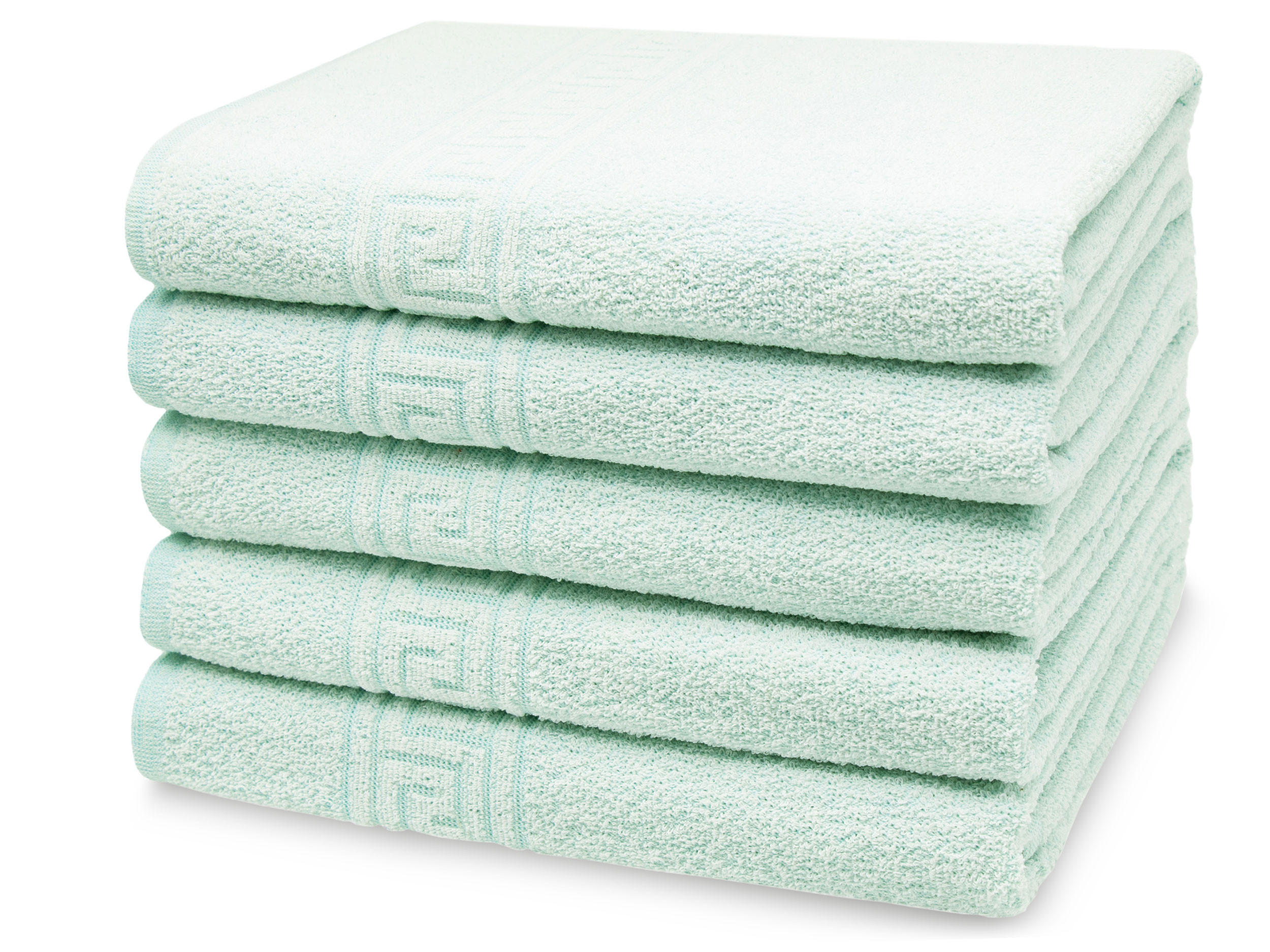 DUSCHTÜCHER, 5er-Set, 70x140 cm, 80% Baumwolle, 20% Polyester, Grün - Grün, Naturmaterialien (70/140cm) - Zollner