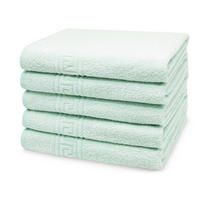 DUSCHTÜCHER, 5er-Set, 70x140 cm, 80% Baumwolle, 20% Polyester, Grün - Grün, Naturmaterialien (70/140cm) - Zollner