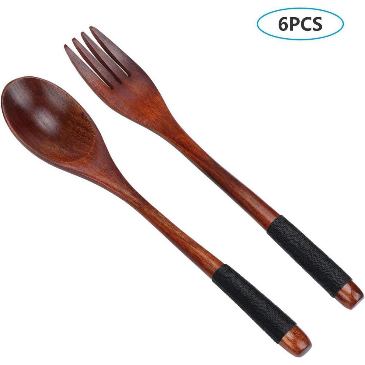BESTECKSET Holz 6-teilig - Braun, Holz