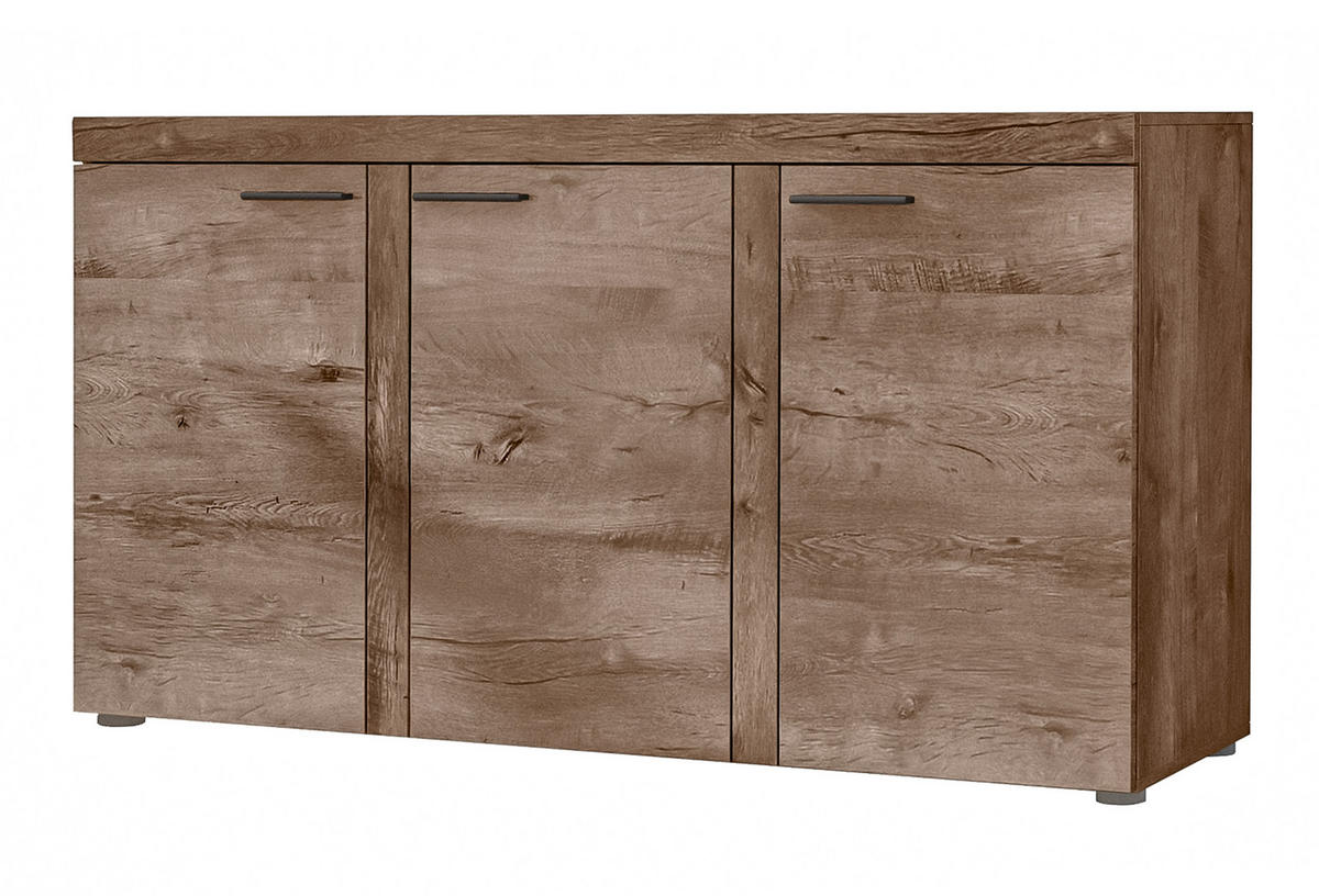 SIDEBOARD Spacoro 3D Eiche Lefkas 148,8/82/40,3 cm – Wohnzimmer Kommode Modern - Braun, Holzwerkstoff/Kunststoff (149/82/40cm) - AX Living