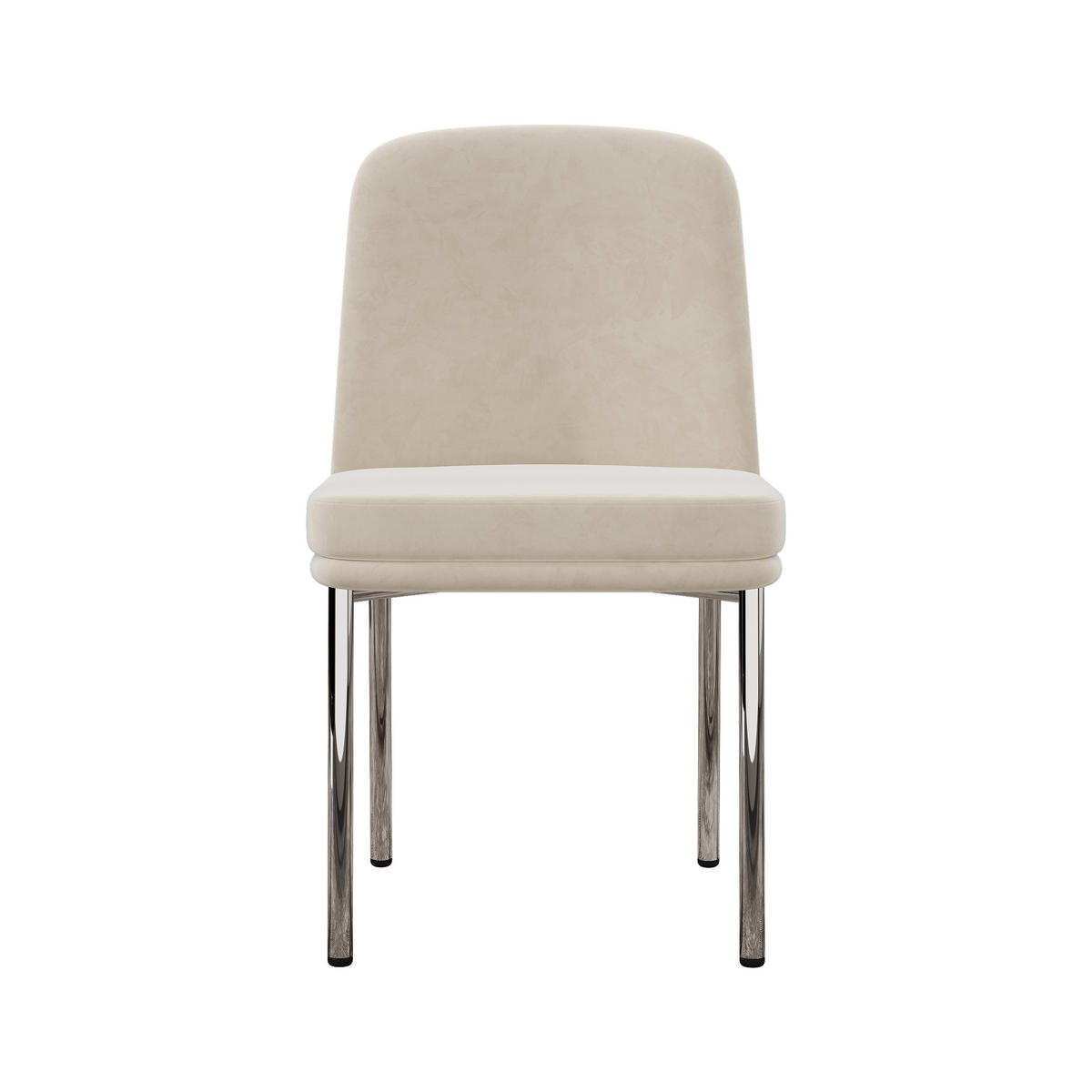 STUHL-SET DE-35810 2 Stück mit Silberrahmen Beige - Beige, Metall (53/82/42.5cm) - ComfortXL