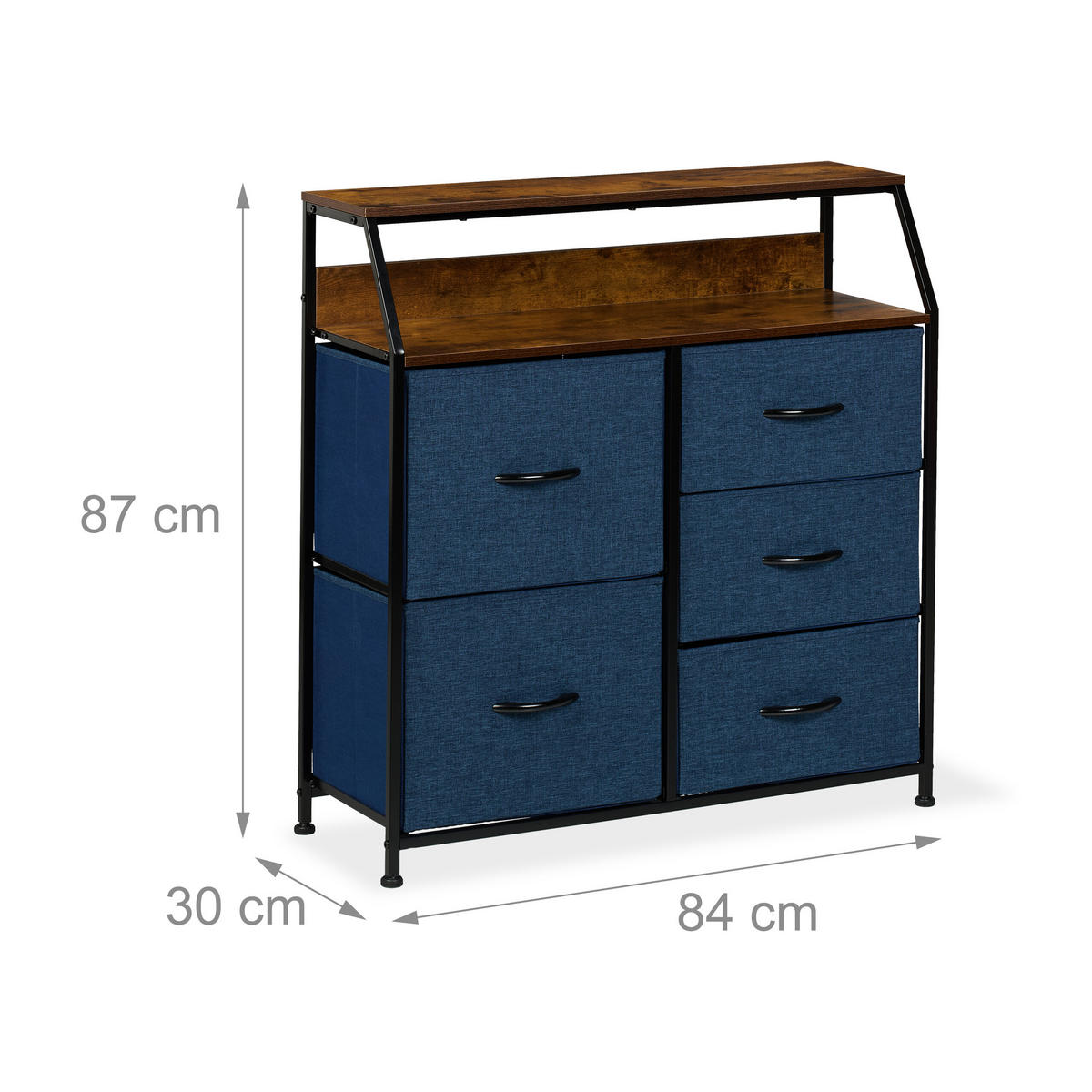 KOMMODE - Multicolor/Schwarz, Holz/Holzwerkstoff (84/87/30cm) - Relaxdays