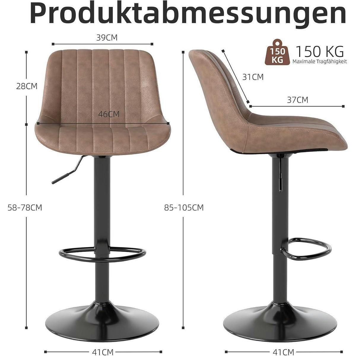 BARHOCKER 1er Set Braun - Braun, Kunststoff (46/109/37cm)