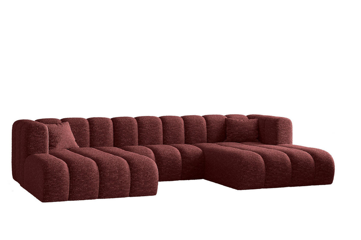 ECKSOFA U-form Grand modular stoff Haga Rotwein - Rot, Holz (317/179cm) - Kaiser Möbel