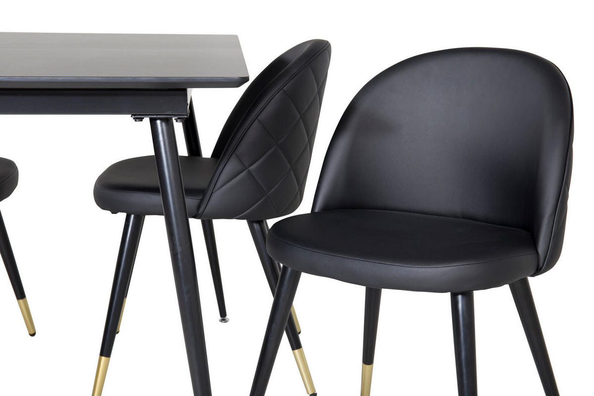 TISCHGRUPPE Schwarz - Schwarz, Holzwerkstoff (90/76/120cm) - ebuy24