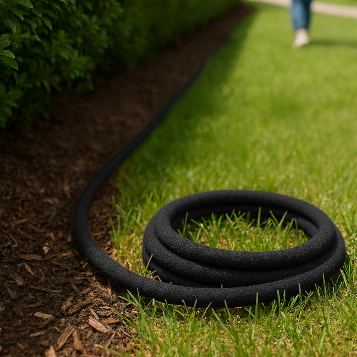 TROPFSCHLAUCH - Schwarz, Kunststoff/Metall (10000cm) - Relaxdays