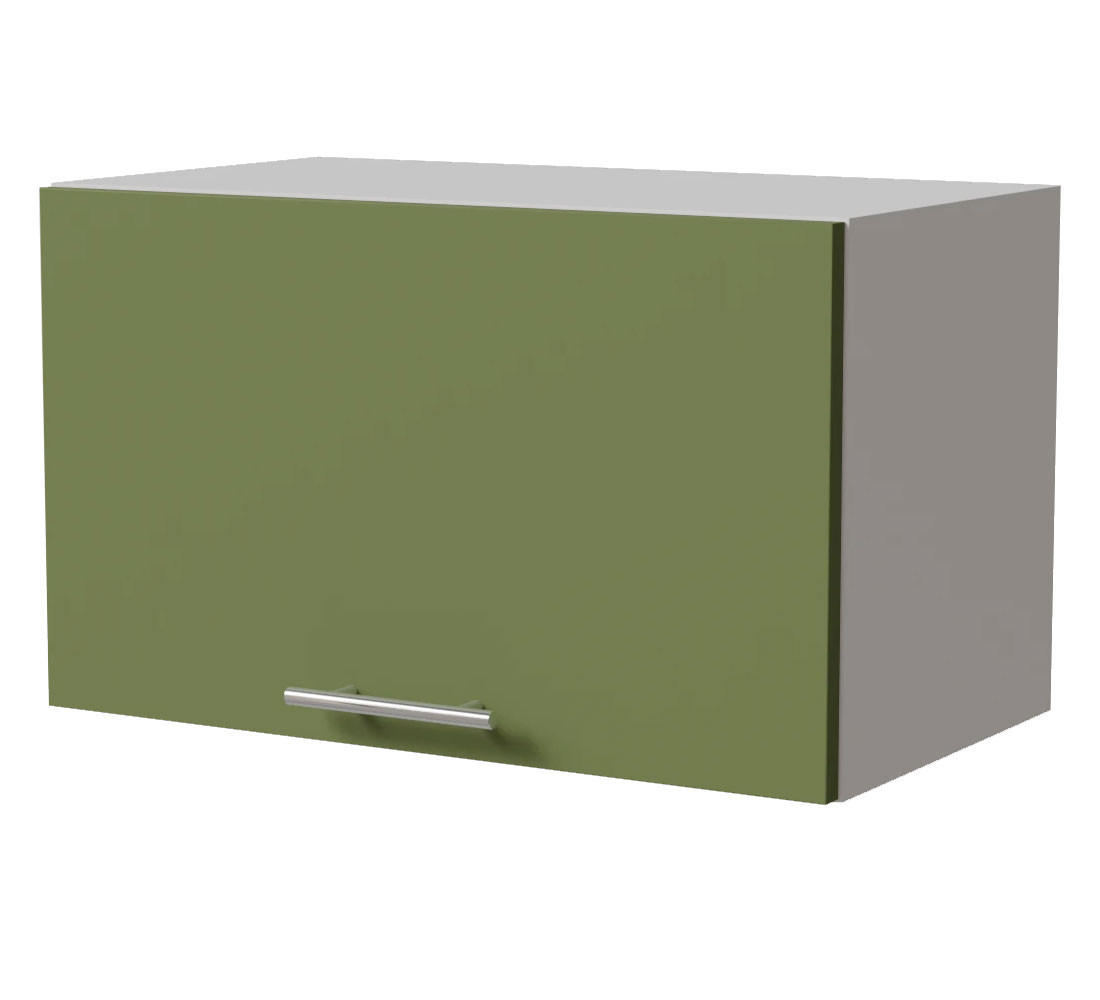 KLAPPHÄNGESCHRANK Brerra W4B/60 Weiß / RAL 6025 farngrün Matt 60 / 32,5 / 36cm mit Gasdruckdämpfer - Weiß/Grün, Holz/Holzwerkstoff (60/36/32.5cm) - Feldmann-Wohnen