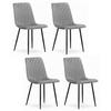 STUHL SCANNO 4-er Set, Grau, mit Samtstoff gepolstert - Hellgrau, Textil/Metall (45/89/53cm) - Komodee