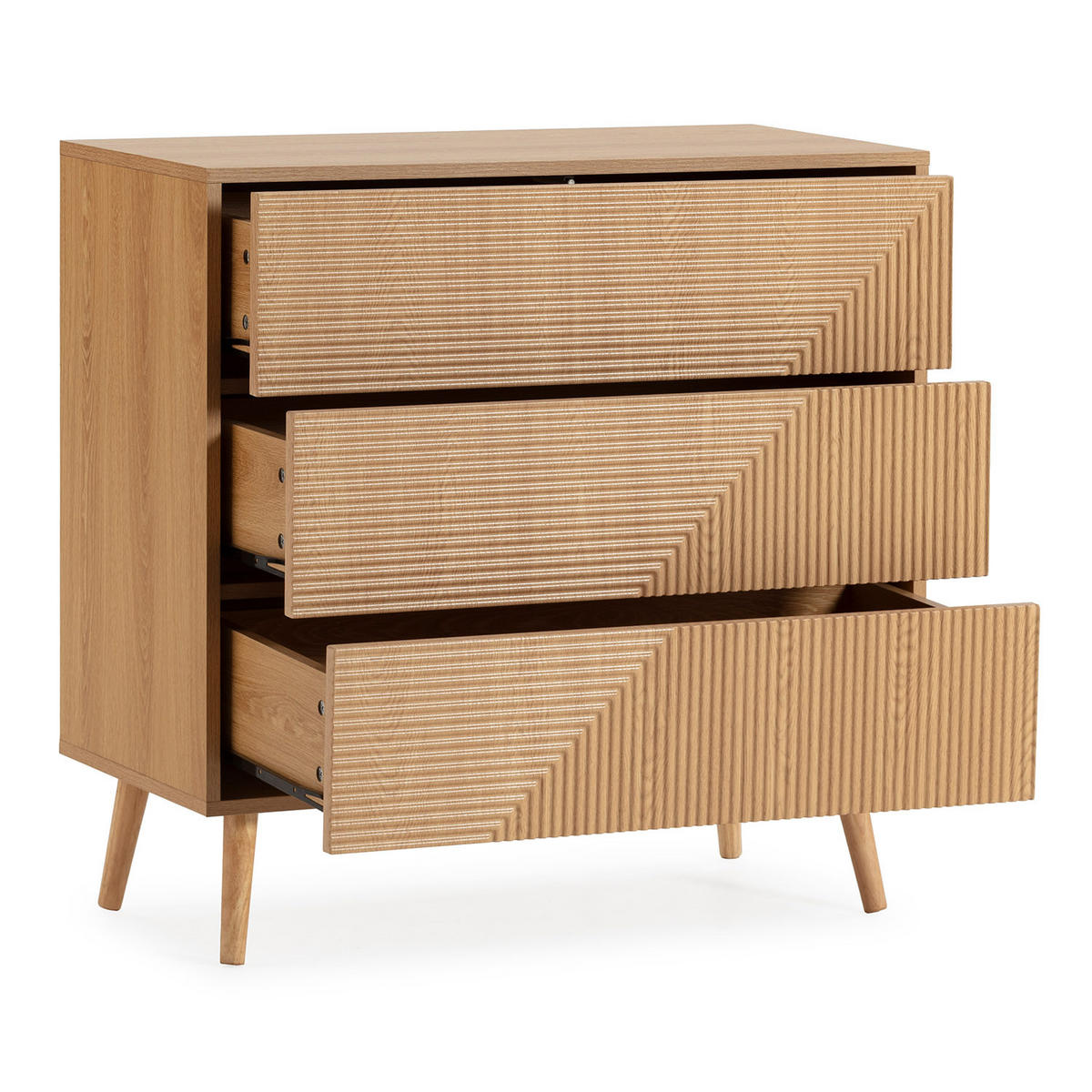 KOMMODE 80/80/40 Telmo Eichenfarbe - Honigeiche, Holzwerkstoff (80/80/40cm) - VS Venta-stock