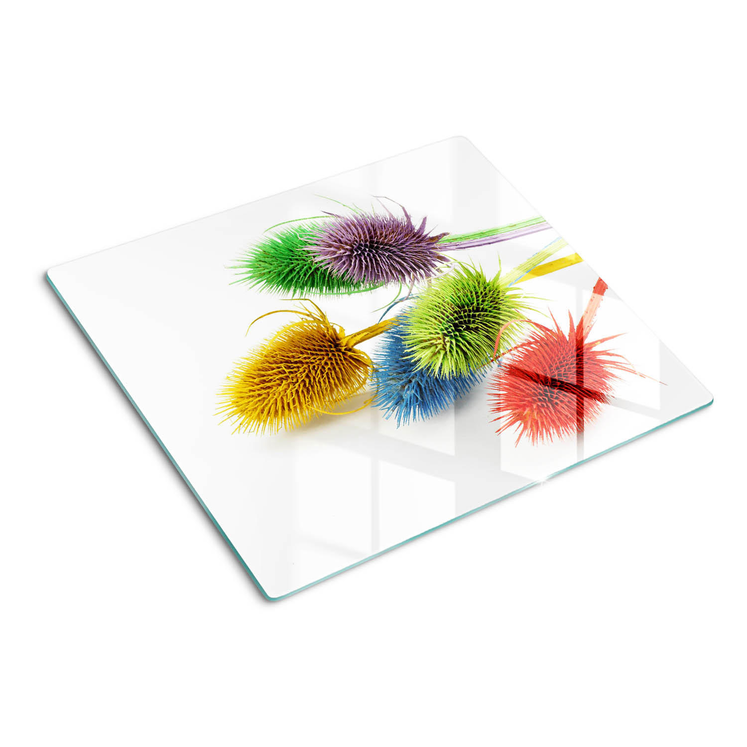 GLASPLATTE 60x52 cm Distel - Multicolor, Glas (60/0.4/52cm) - TULUP
