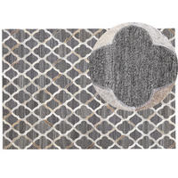 PATCHWORK-TEPPICH Rolunay 230/160 cm - Grau, Fell (160/230cm) - Beliani