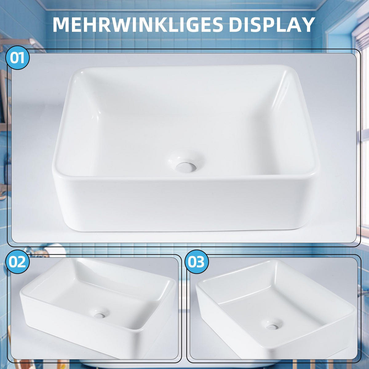 WASCHBECKEN Baunach II 48/37/13.5cm - Weiß, Keramik (37/13.5/48cm) - Nettlife