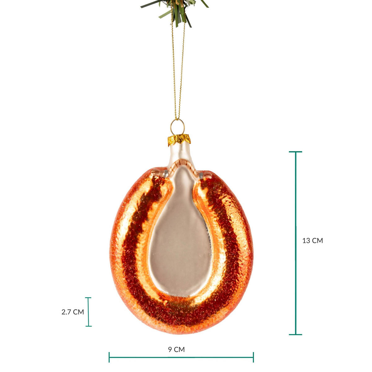 WEIHNACHTSKUGEL Rookworst 13 cm - Bronzefarben, Glas (3/13/1cm)