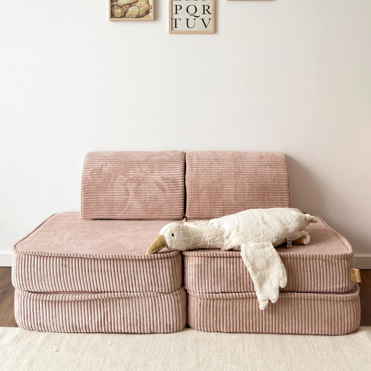 KINDERSOFA AESTHETIC 120 cm Cord Rosa 4 Stk - Rosa, Textil (60/12.5/120cm) - MeowBaby