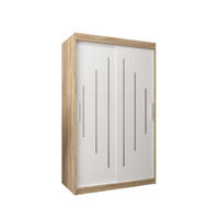 SCHWEBETÜRENSCHRANK 200/120/62 2-türig - Silberfarben/Weiß, Holz/Kunststoff (120/200/62cm) - Abiks Möbel