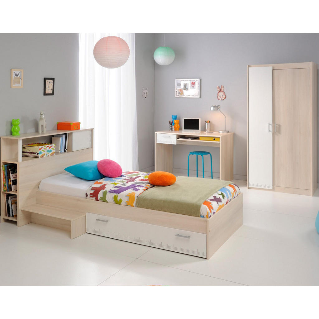 Thumbnail - Parisot Meuble Kinderzimmer, Akazie, Weiß, Kunststoff, Nachbildung,Akazie, 6 Fächer, 2 Schubladen, Rechteckig,Rechteckig...
