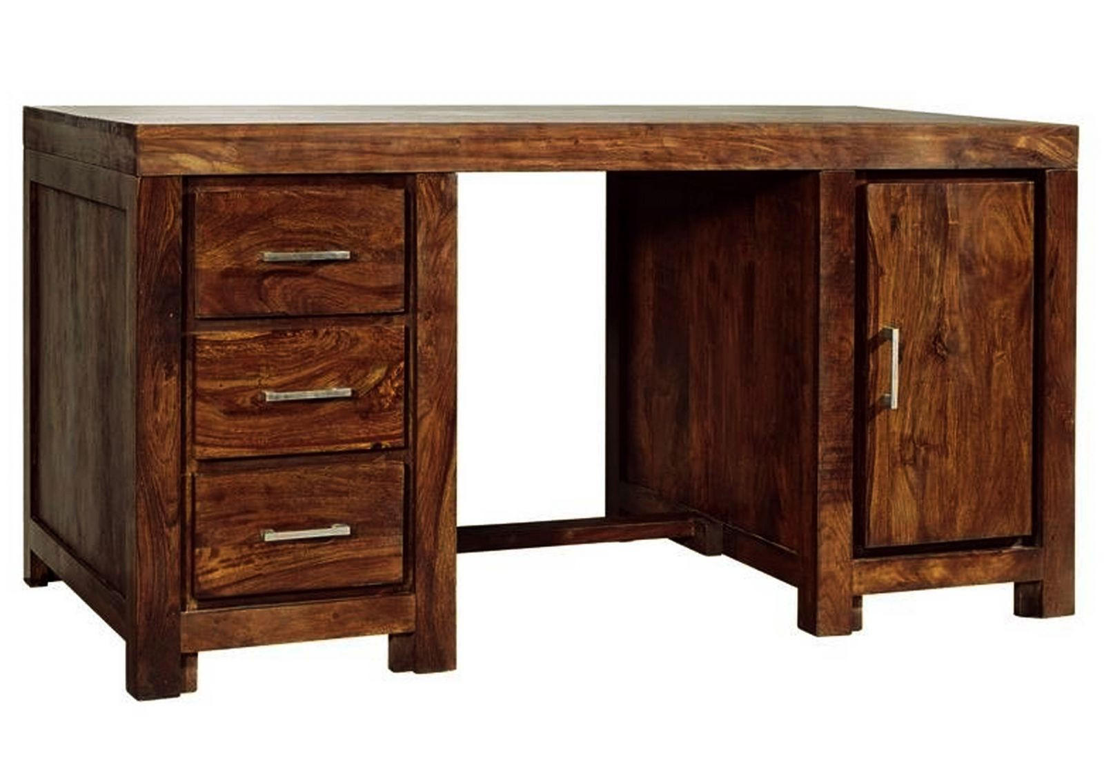 SCHREIBTISCH Sheesham 150x75x78 braun lackiert METRO LIFE #119 - Braun, Holz (75/150/78cm) - Massivmoebel24