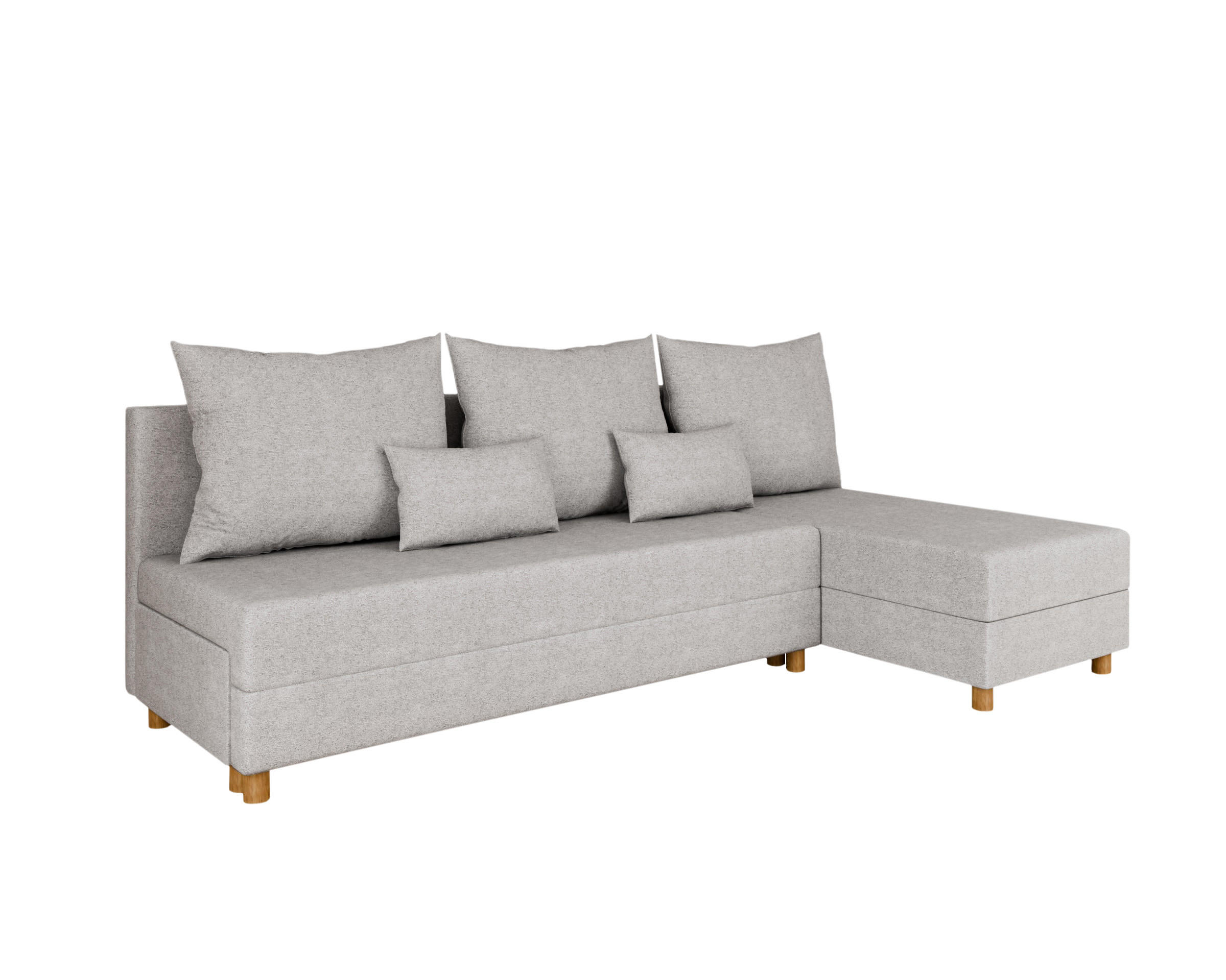 ECKSOFA Lellice L-Form- links oder rechts montierbar, grau - Hellgrau, Holz (214/122cm) - Homesy