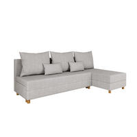 ECKSOFA Lellice L-Form- links oder rechts montierbar, grau - Hellgrau, Holz (214/122cm) - Homesy