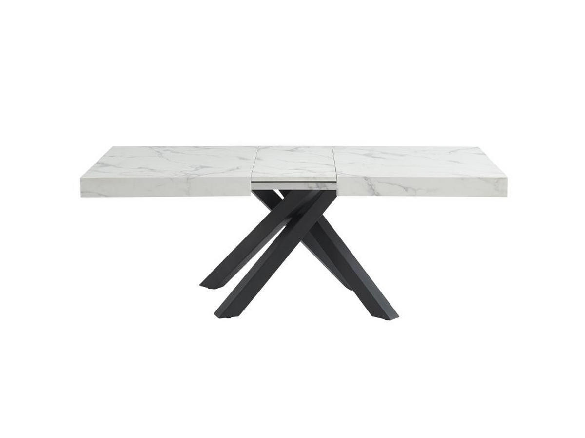 ESSTISCH ausziehbar - 6 bis 10 Personen - MDF & Metall - Marmor-Optik Weiß & Schwarz - CATONAV - Hellgrau, Holz (240/90/75cm) - Vente-Unique