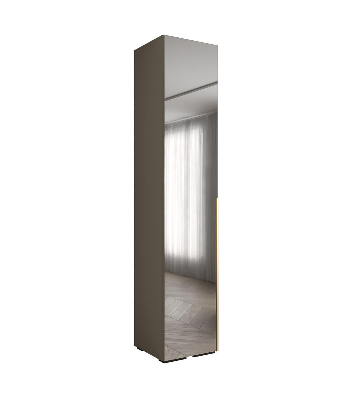 DREHTÜRENSCHRANK 236.7/50/47 1-türig - Kaschmir/Goldfarben, Holz/Metall (50/236.7/47cm) - Abiks Möbel