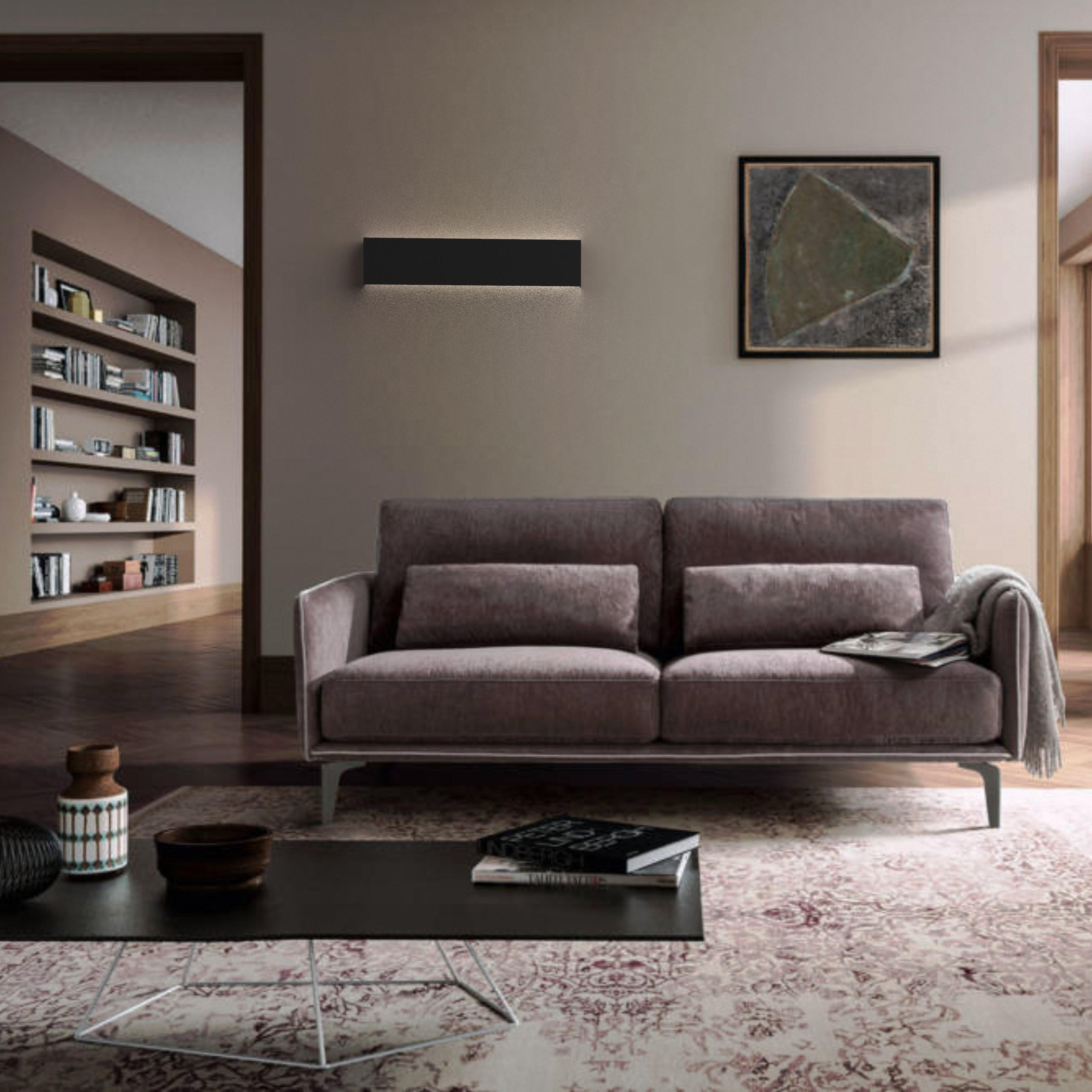 LED-WANDLEUCHTE - Schwarz, Metall (50.4/11/3.6cm) - Lumicom