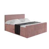 BOXBETT mit Matratze H4 und Lattenrost - TOLO-Z - 120x200 Cord - Hellrosa - Hellrosa, Holzwerkstoff (120/200cm) - ALTDECOR