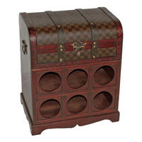 WEINREGAL Geuc Kolonialstil Holz Dunkelbraun 48x41x30,5cm - Dunkelbraun, Holz (41/48/30.5cm) - DELUKE