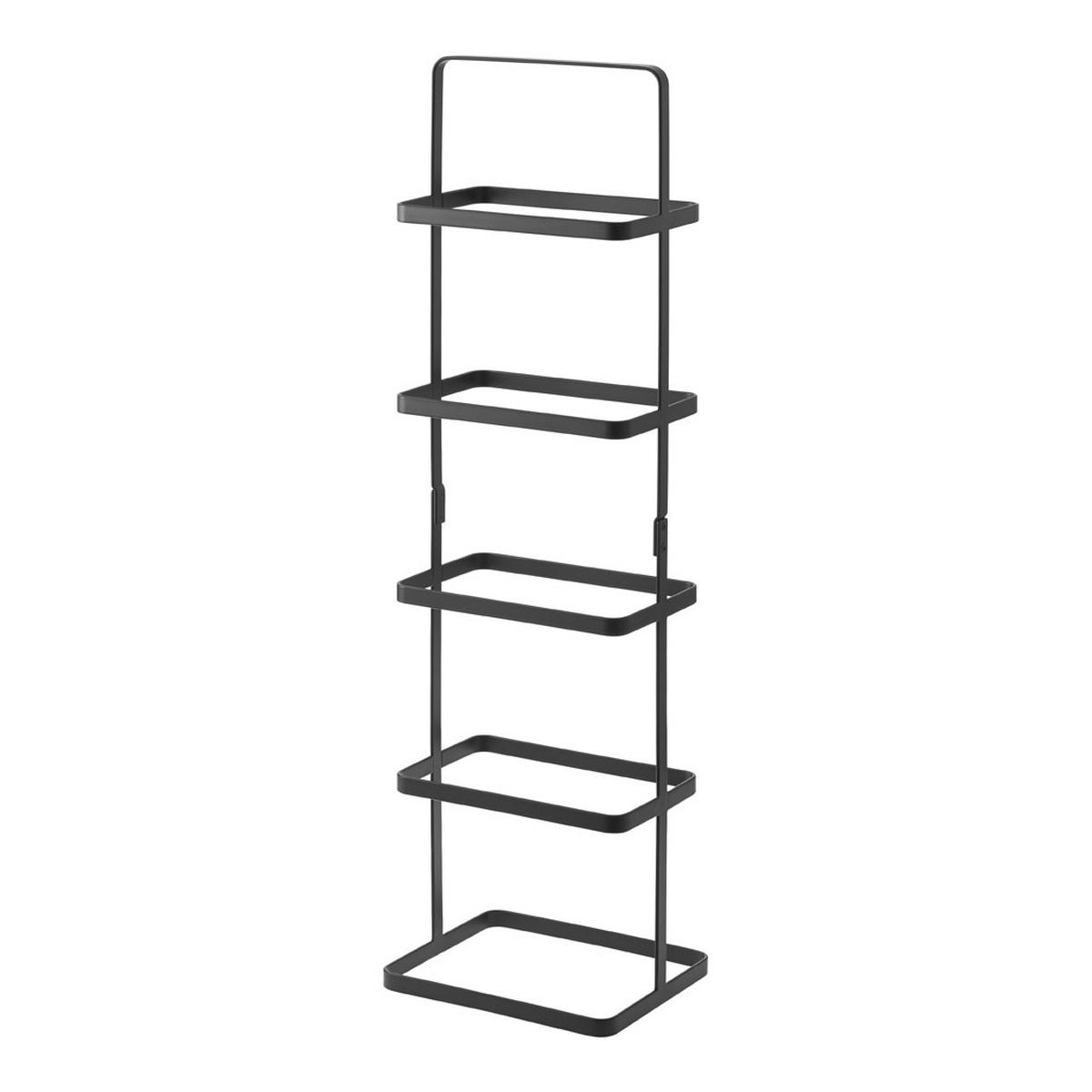 SCHUHREGAL Tower schwarz tragbar für 5 Paar Schuhe 22/77/14 cm - Schwarz, Metall (22/77/22cm) - Yamazaki