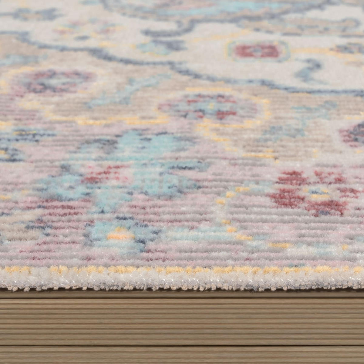 OUTDOOR Teppich Orientalisch Vintage Balkon, Terrasse schmutzabweisend Pink Rechteckig 140x200 - Rosa, Textil (140/200cm) - KADIMA DESIGN