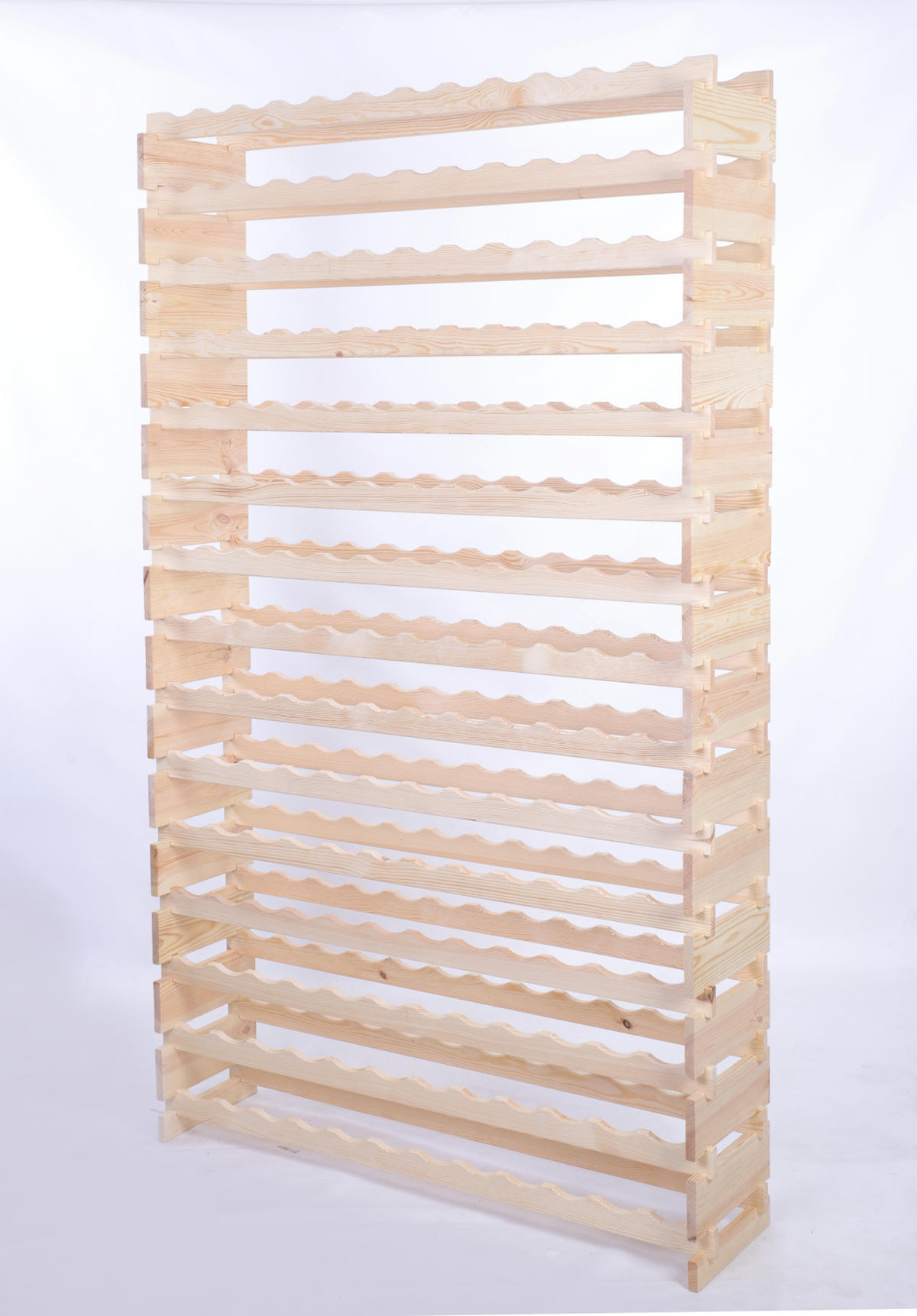 WEINREGAL VINOTECA FLEX PRO HxBxT 205x123x28cm 180 Flaschen auf 15 Ebenen Natur unbehandelt - Naturfarben, Holz (123/205/28cm) - PROREGAL