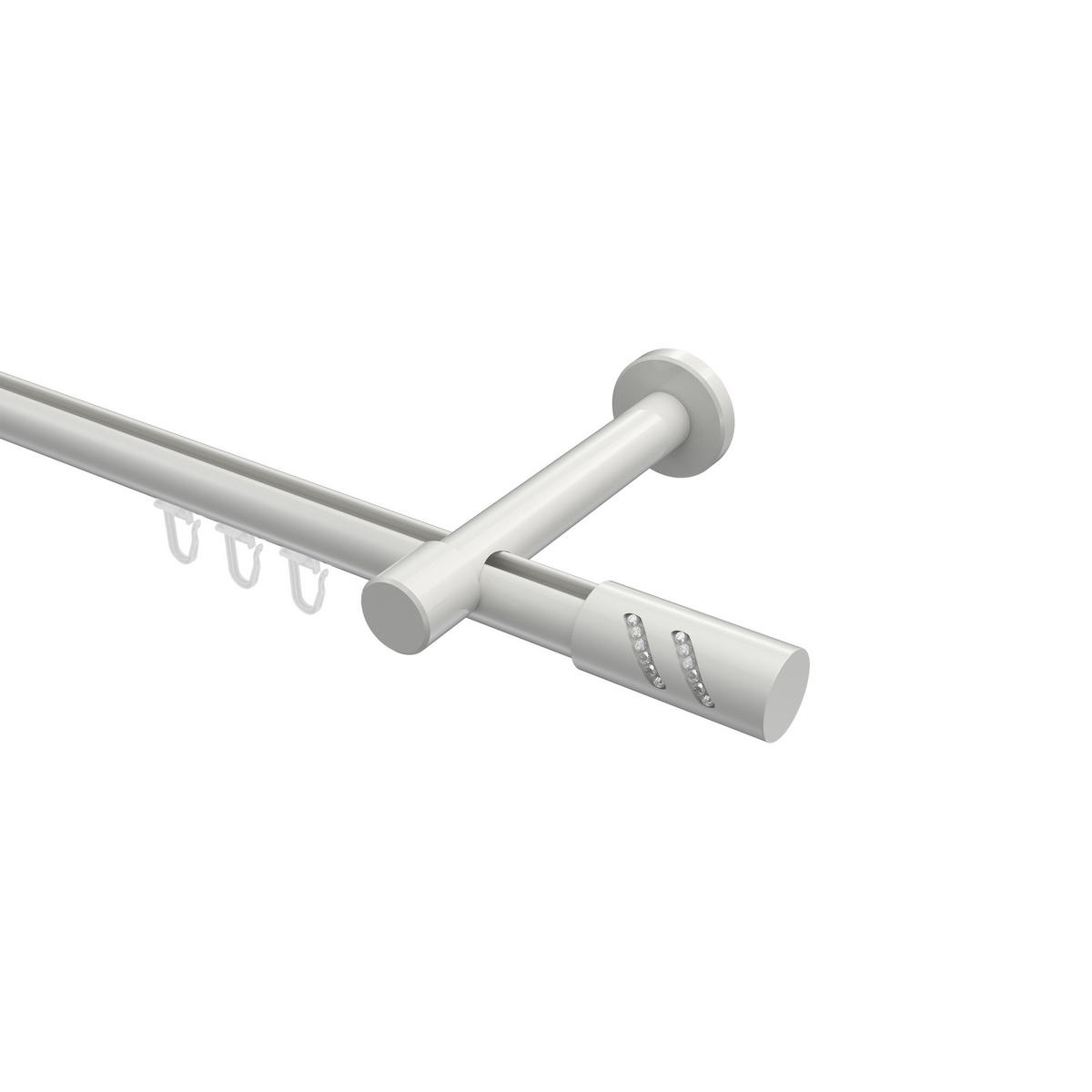 INNENLAUF-GARDINENSTANGEN-SET Prestige Zoena 140 cm, 1-läufig, 20 mm Ø Weiß - Weiß, Metall (140cm) - INTERDECO