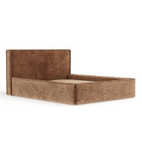 POLSTERBETT Lounge Dunkelorange 200/200 cm im Chenille-Stoff - Dunkelorange/Naturfarben, Holz/Holzwerkstoff (200/200cm) - Maison de Reve
