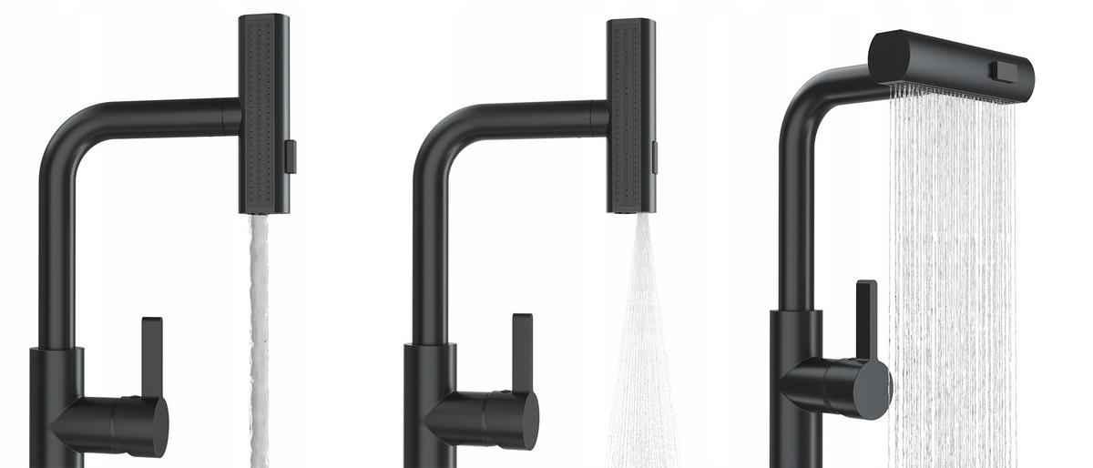 KÜCHENSPÜLE Ada mit Batterie Siphon - Schwarz, Kunststoff/Stein (77/45/16cm) - Granitan