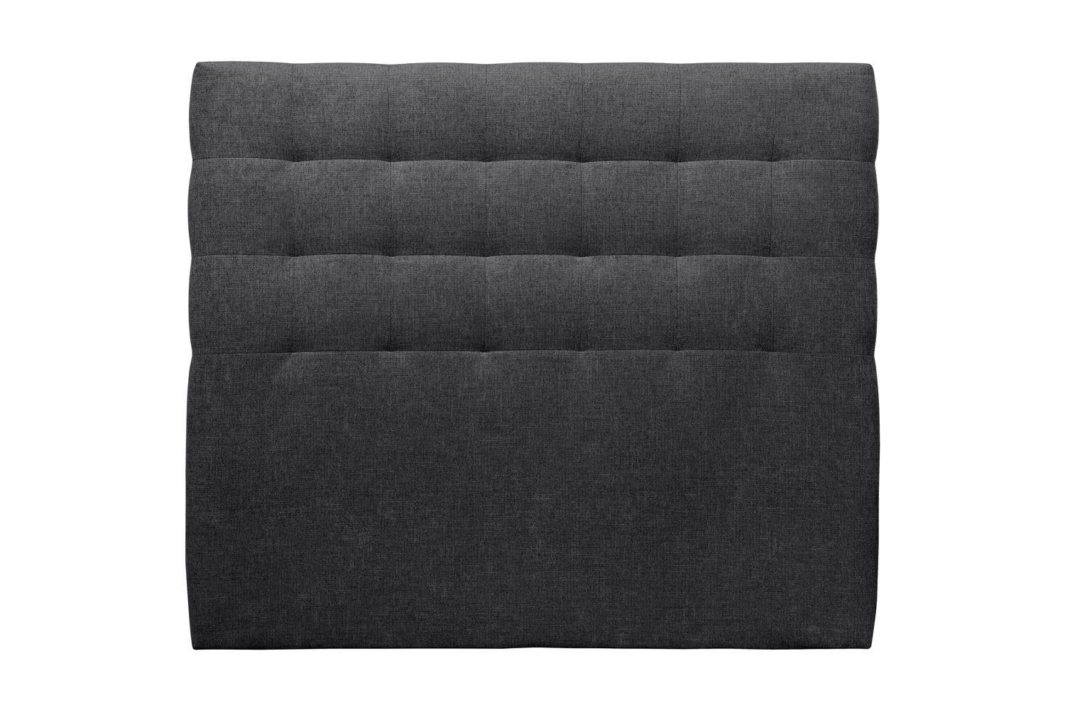 KOPFTEIL gepolstert - Gesteppt – schwarzer Stoff - 180 cm - Beige/Schwarz, Holz (180/120/10cm) - Sommeil de Plomb