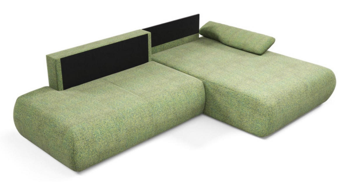 ECKSOFA Grün PENTI Ausziehbar Mit Bettkasten Rechts - Grün, Textil (173.5/286cm) - Sepro Meble