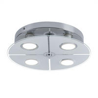LED DECKENLEUCHTE Metall Glas Silber - Silberfarben, Glas (30/30/7.5cm) - Globo Lighting