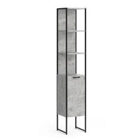 BADSCHRANK Fyrk Beton 33 x 185 cm - Grau, Holzwerkstoff (33/185/33cm) - Vicco