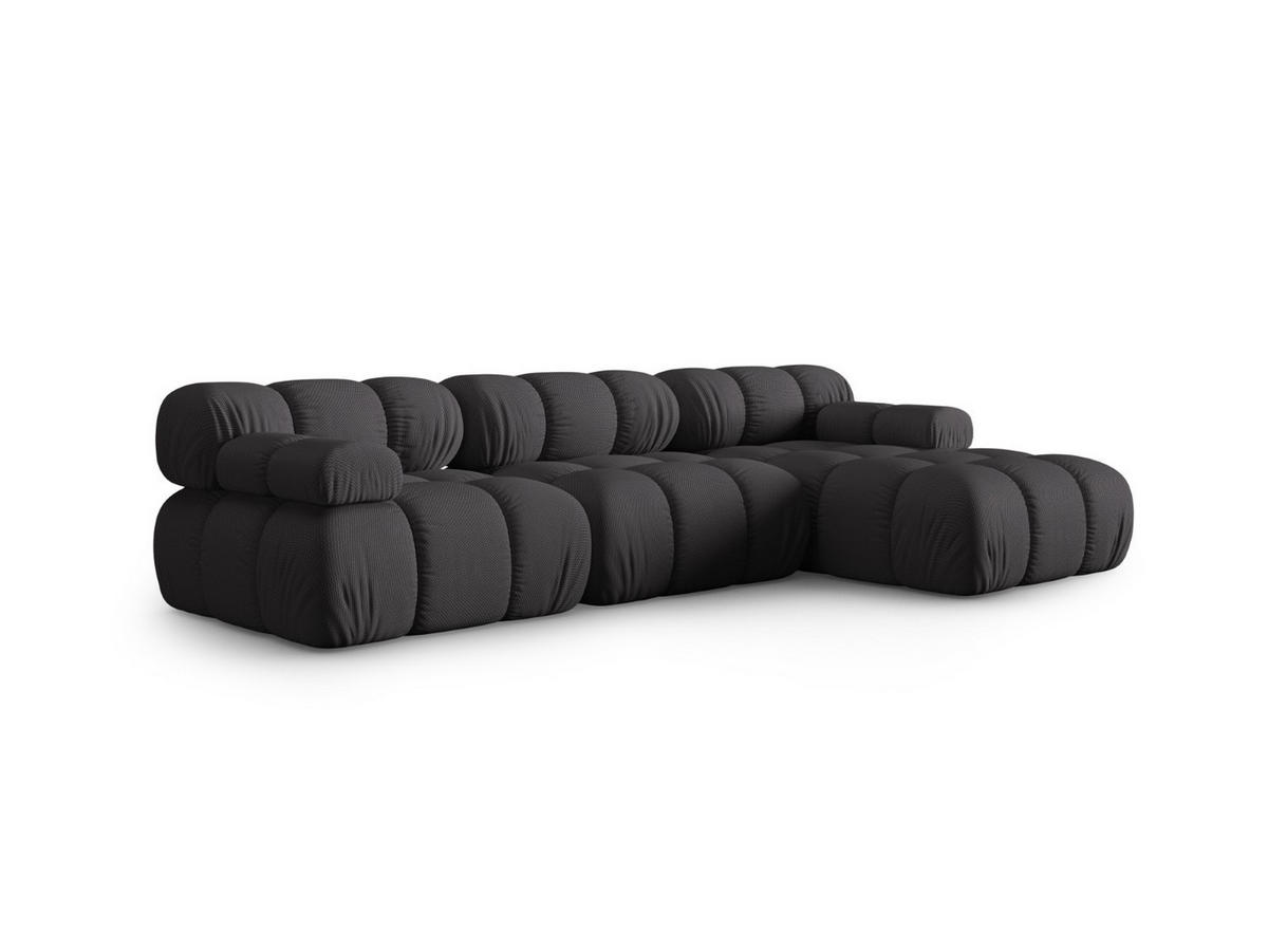 ECKSOFA modular rechts Bellis aus 3D-Stoff Expresso 4 Sitzplätze - Graubraun, Textil (155/282cm) - Micadoni