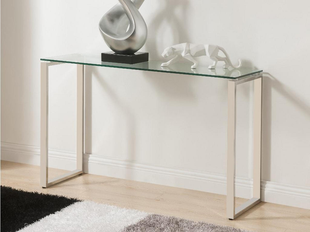 KONSOLENTISCH - Glas - FREYA - Transparent, Glas (120/41/75cm) - Vente-Unique