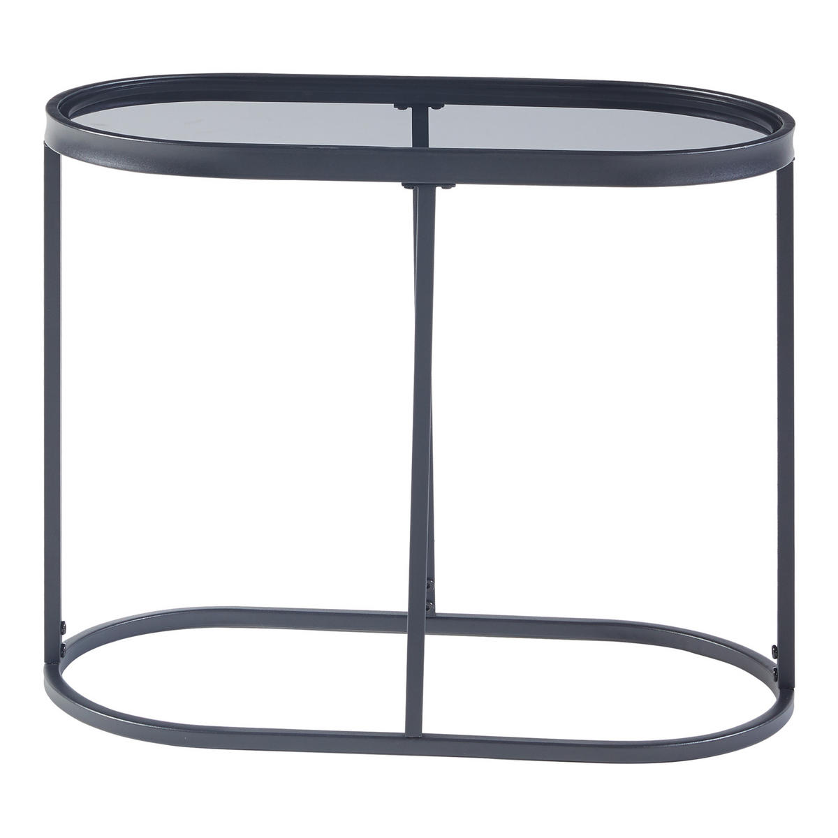BEISTELLTISCH Luleå - Schwarz, Glas/Metall (27.5/55/45cm) - [en.casa]