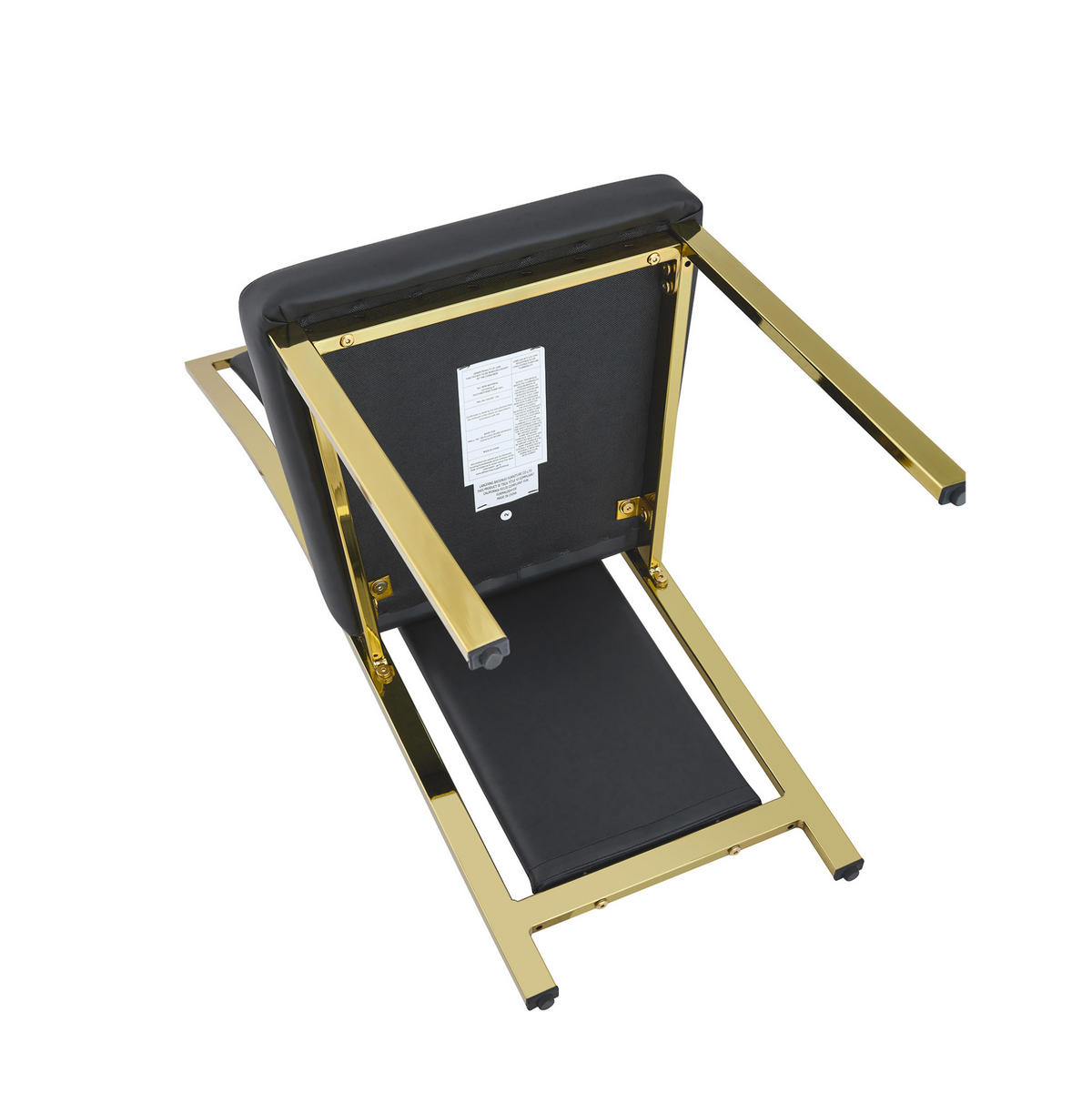 ESSZIMMERSTUHL 2er-Set 109 cm Metall PU-Leder Schwarz Gold - Schwarz, Metall (42.7/109/44cm) - Meubliv