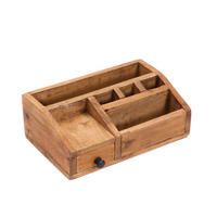 ORGANIZER Study Mahagoni Massivholz, 5 Fächer mit Schublade naturfarben - Naturfarben, Holz (17/27/10cm) - CREEDWOOD
