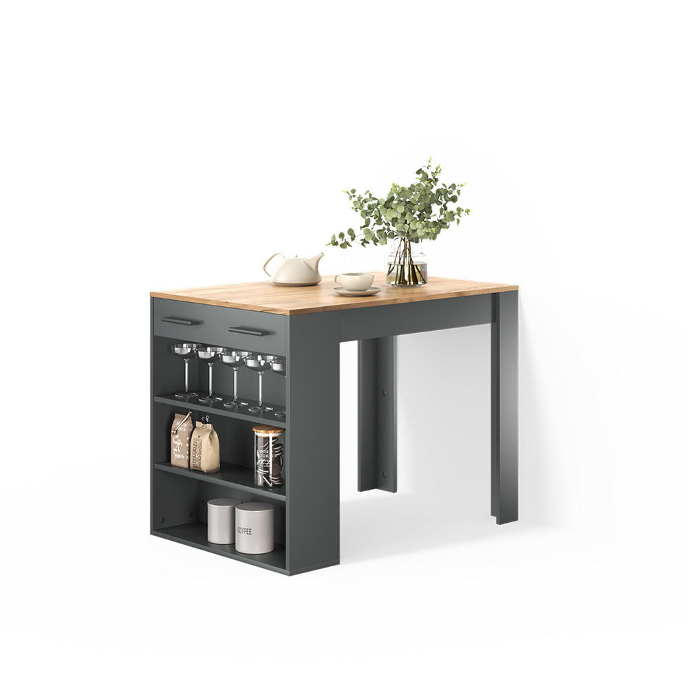 Livinity® JÍDELNÍ STŮL Regusa Antracit/zlatý dub 67 x 100 cm