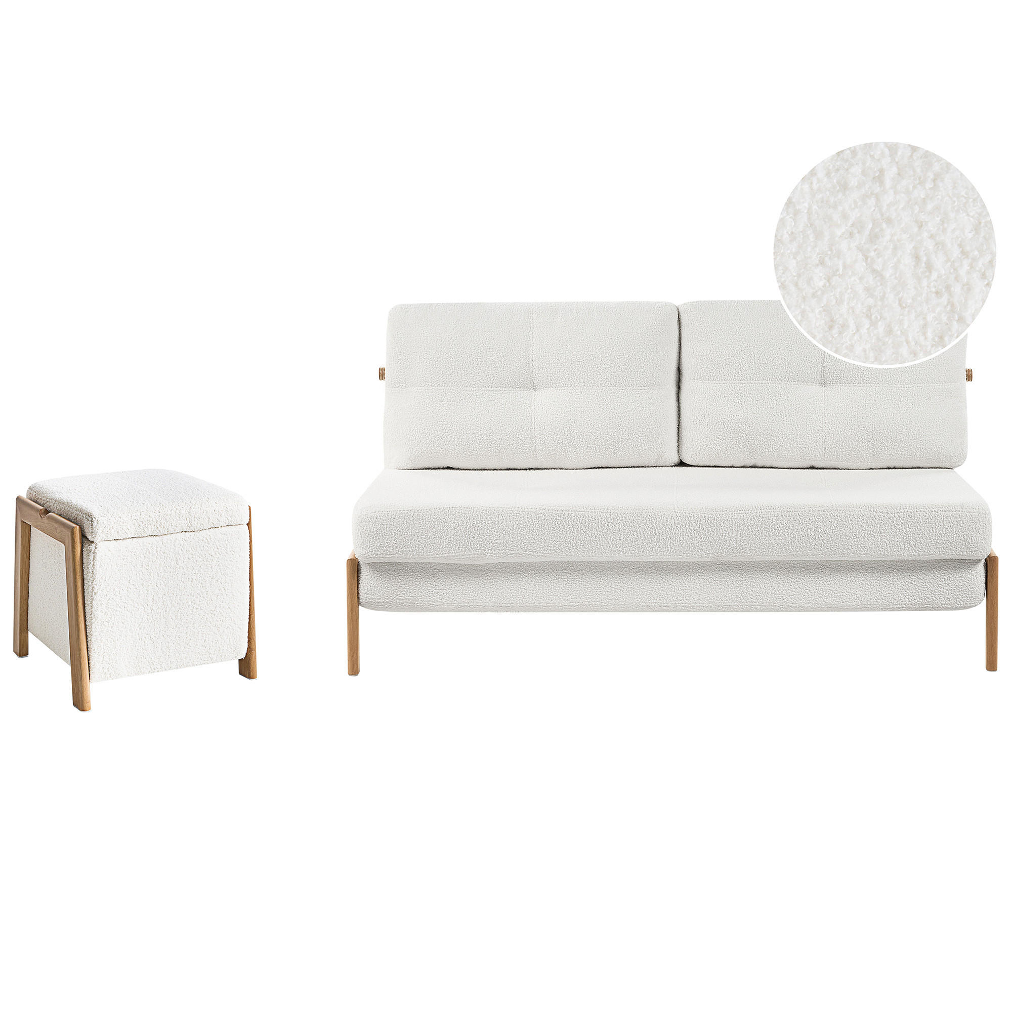 Beliani Sofa-Set Weiß, Braun 152x92x76 cm