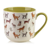 HRNEK Noah, porcelán, hnědá - bílá, keramika (0.41L) - Mondex
