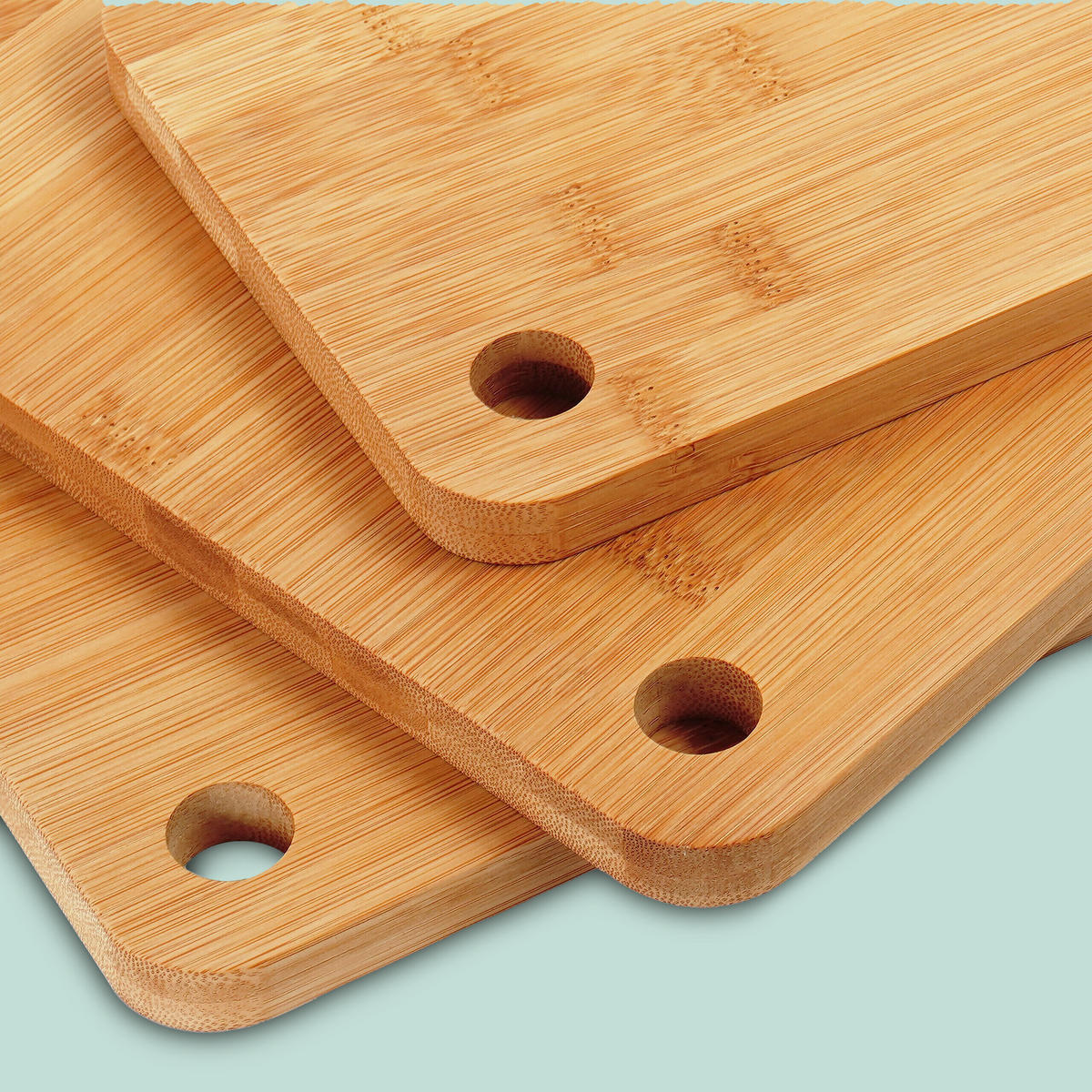 3XSCHNEIDEBRETT - Hellbraun, Holz (22/33cm) - Relaxdays