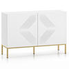 KOMMODE NEBRO,Weiß/Goldfarben - Goldfarben/Weiß, Holzwerkstoff (114/77/37cm) - KONSIMO®