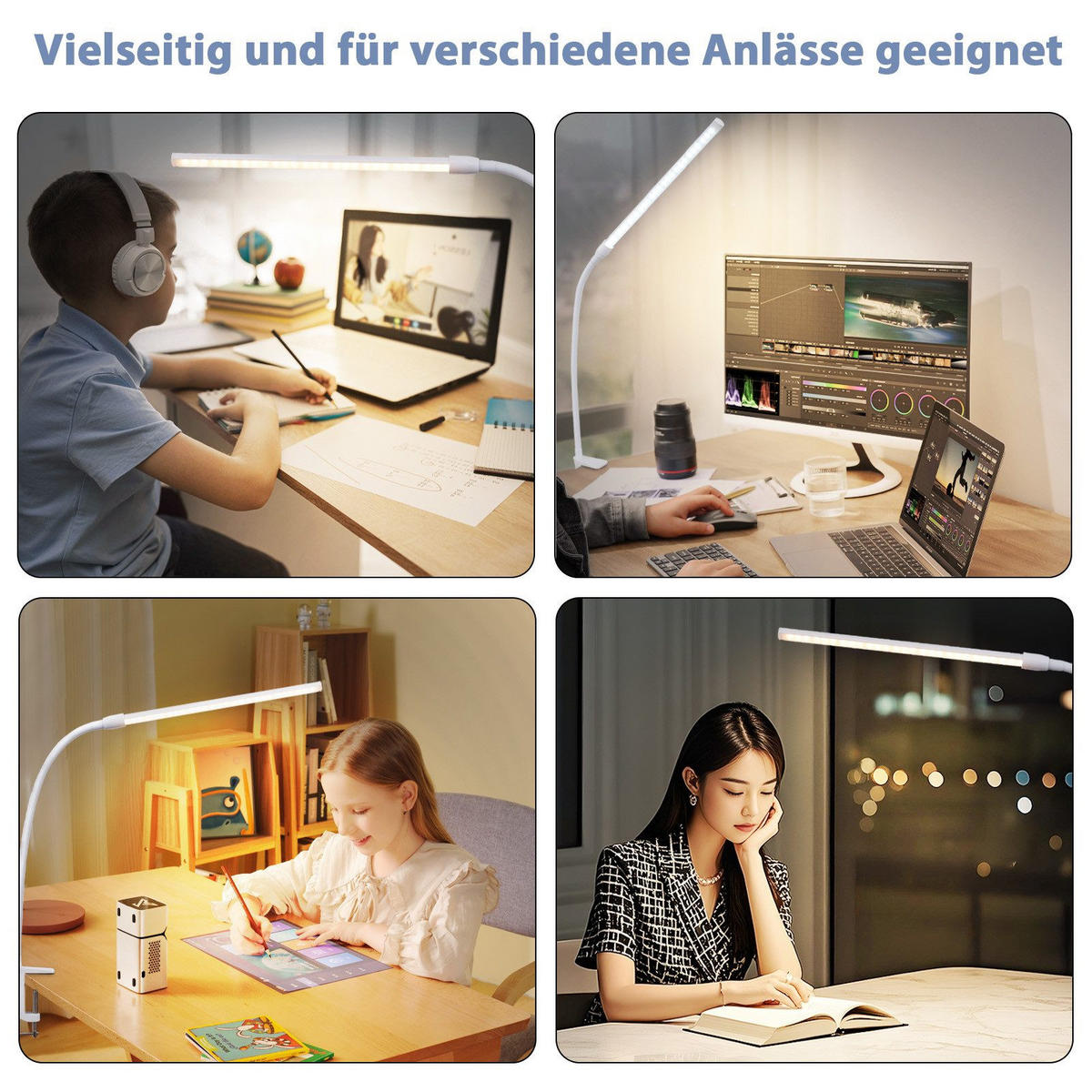 LED-TISCHLEUCHTE Abramowski 80.8/6.5/6.5cm - Weiß, Kunststoff (80.8/6.5/6.5cm) - Nettlife